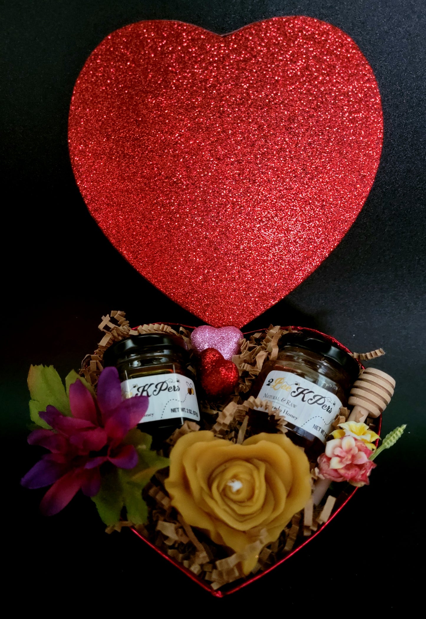 Red Glitter Heart Boxes