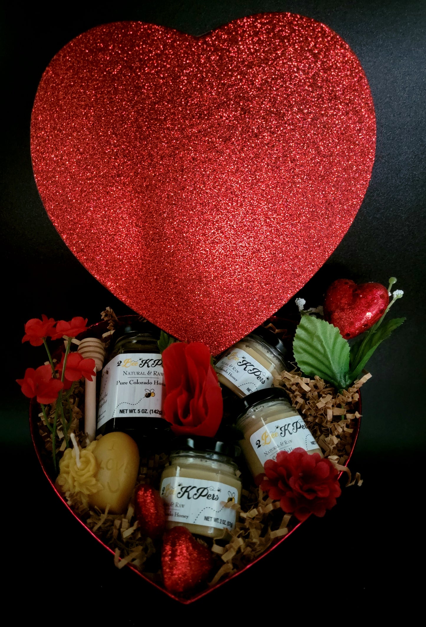 Red Glitter Heart Boxes