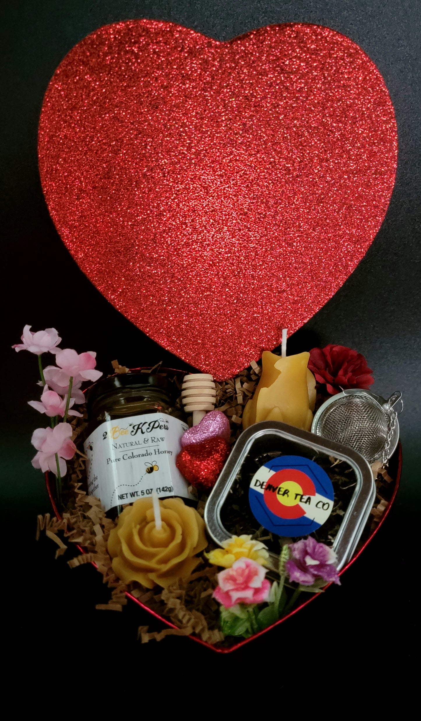 Red Glitter Heart Boxes