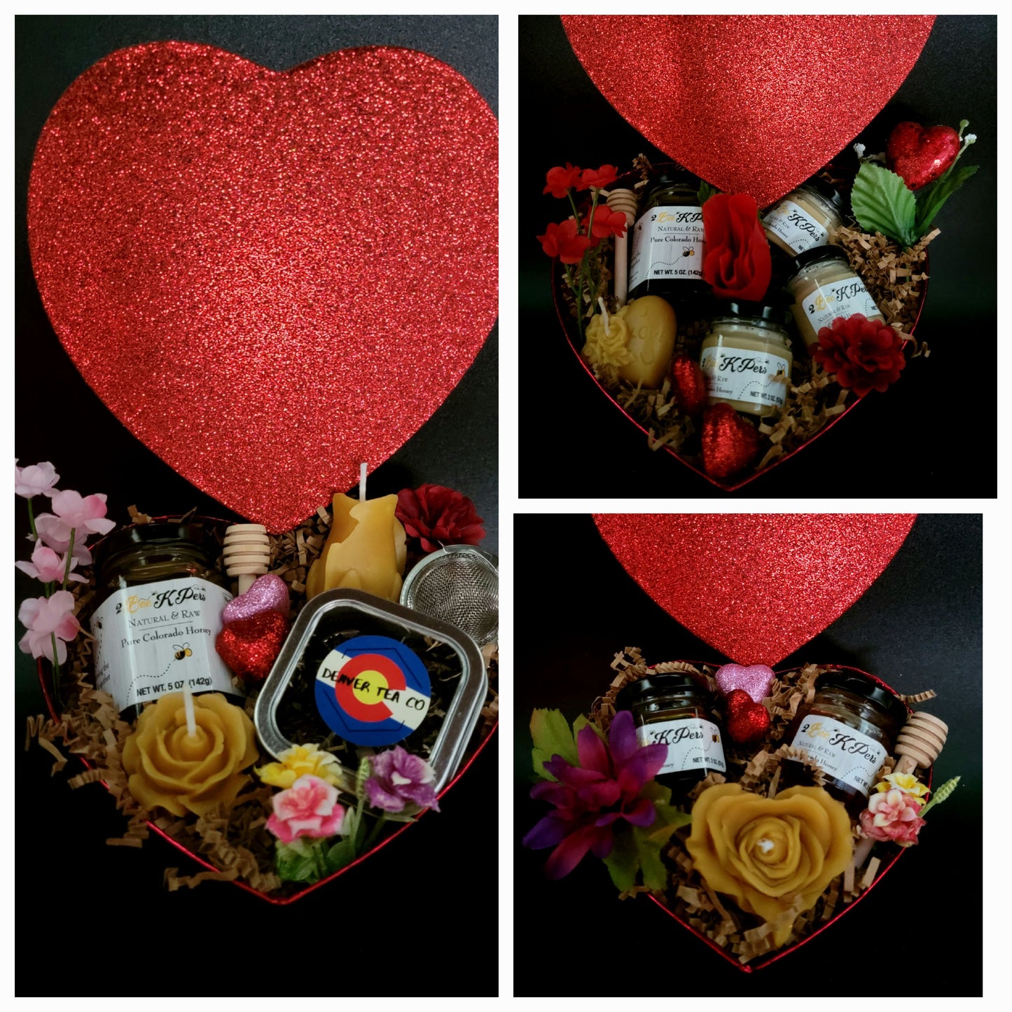 Red Glitter Heart Boxes