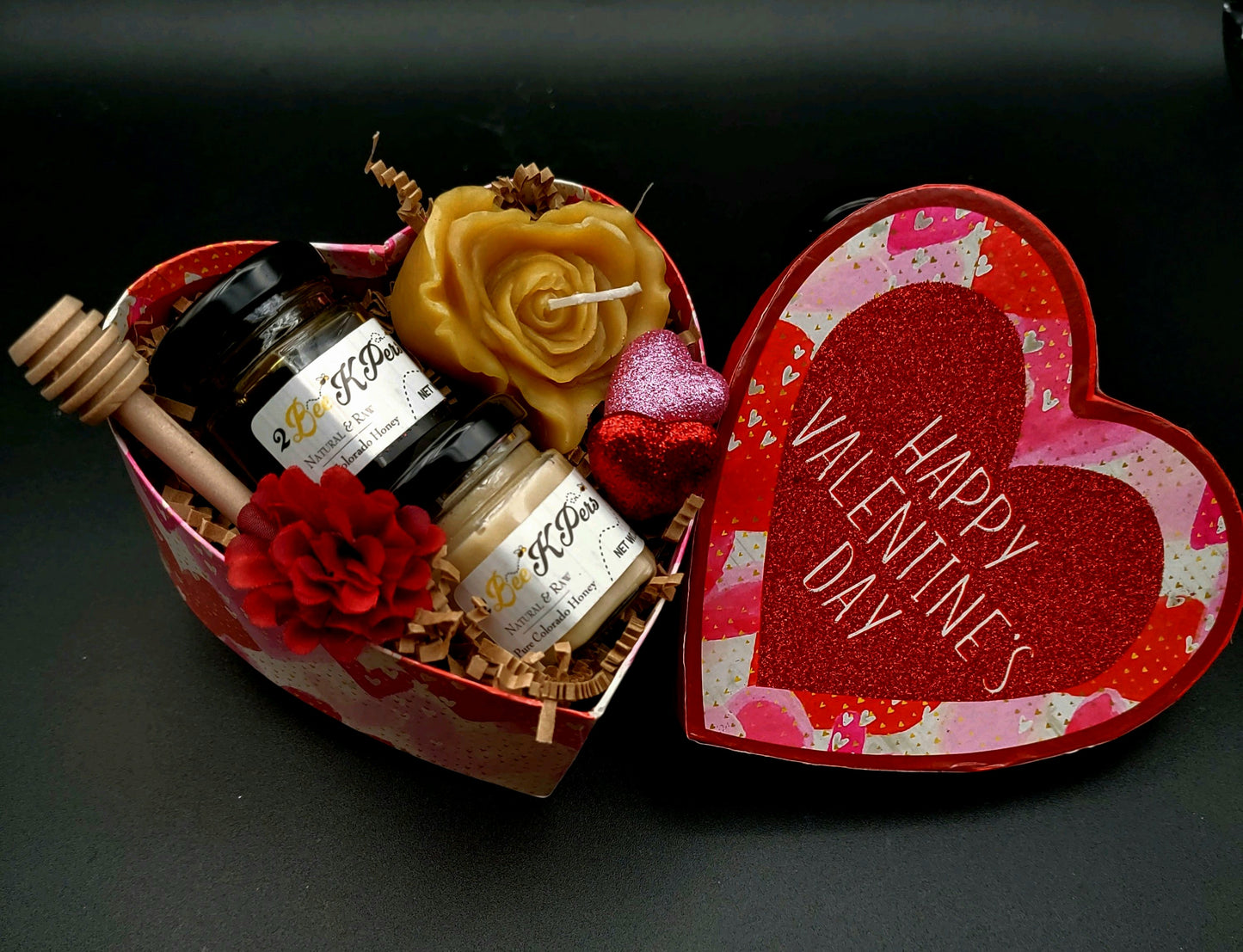 Happy Valentine's Day Glitter Heart Boxes