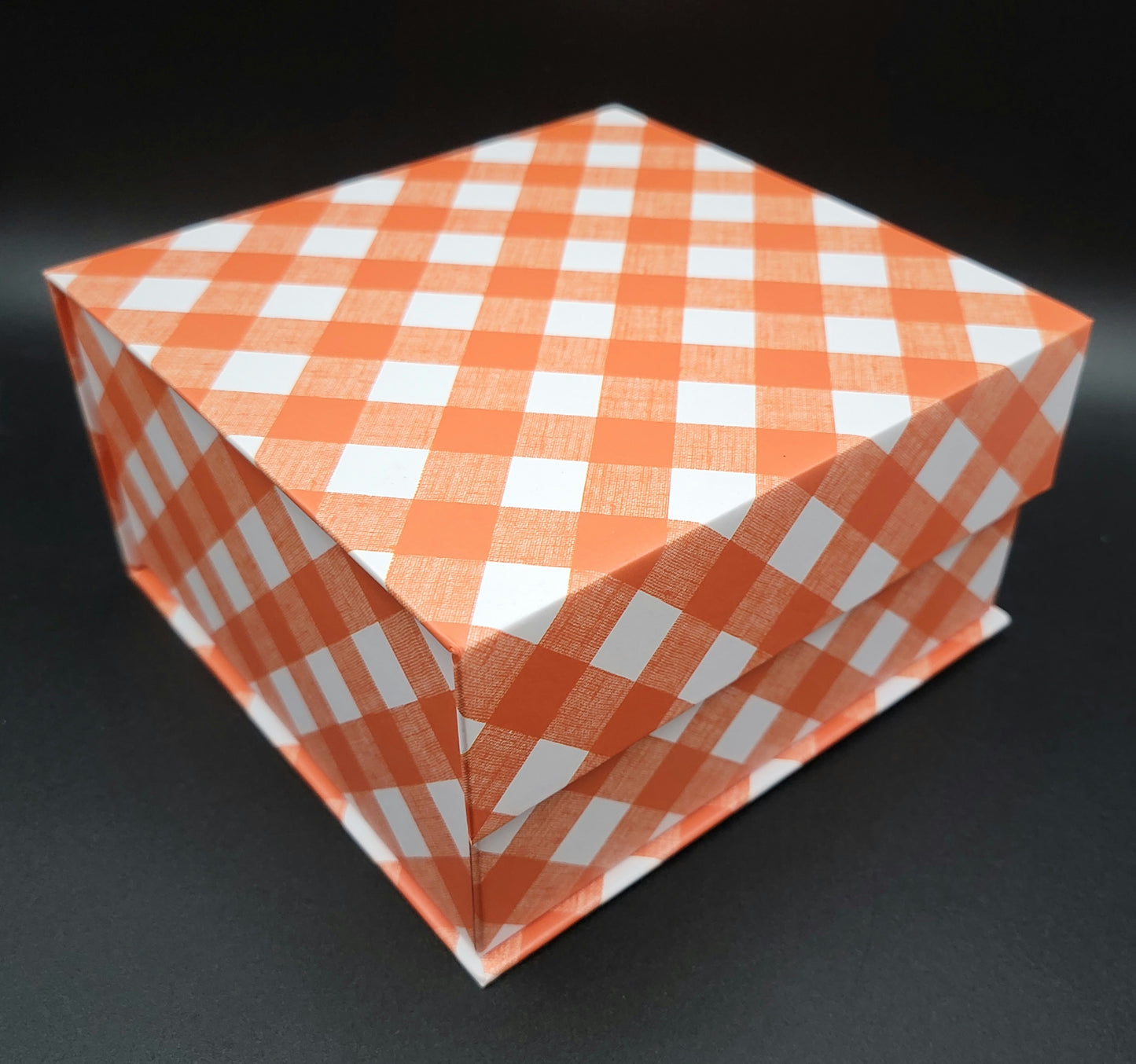 Orange Plaid Spring Box