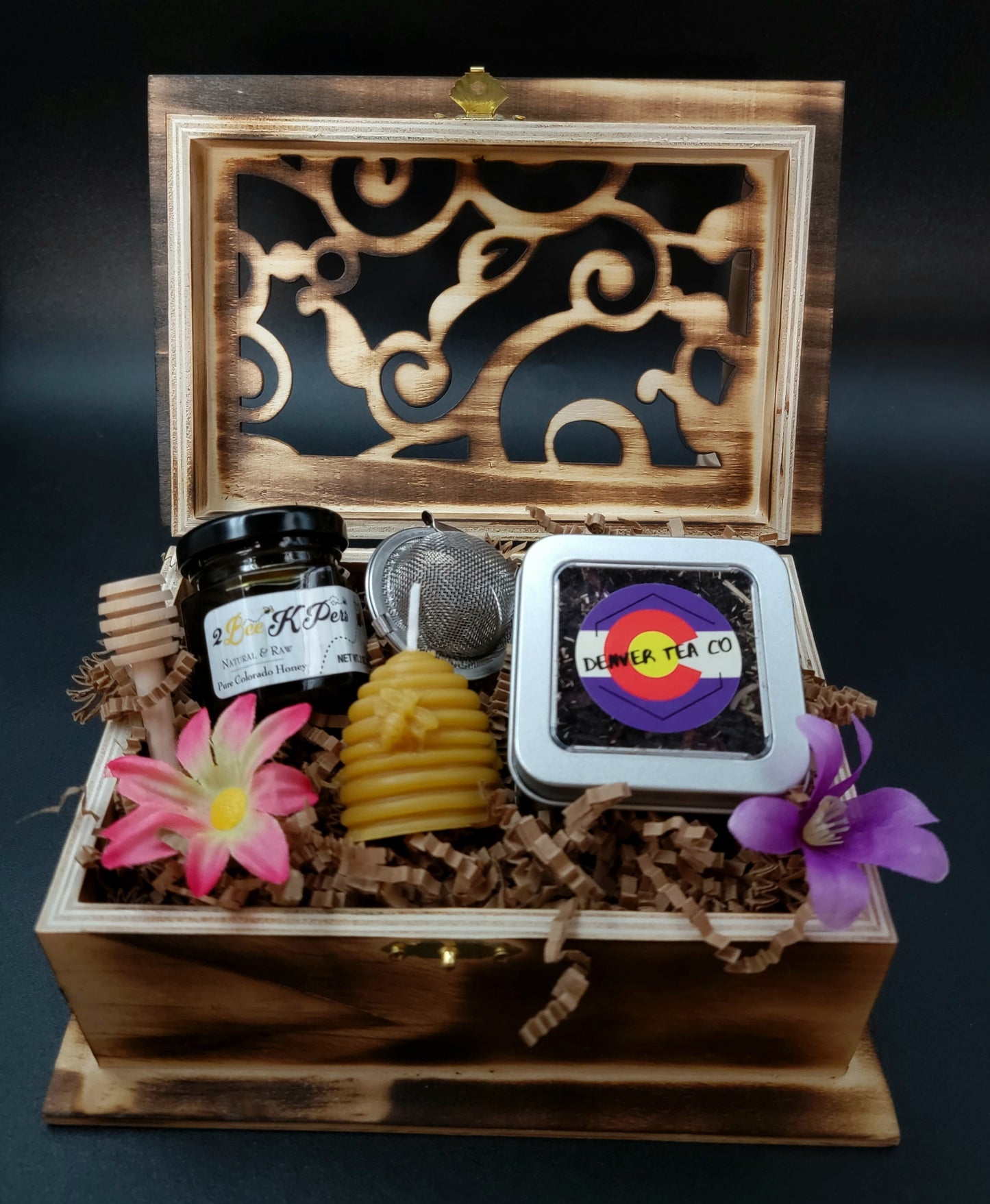 Wood Keepsake Swirl Spring Box