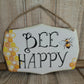 Bee Happy Metal Sign