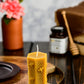 Hexagon Honeycomb with Bees Pillar Beeswax Candle