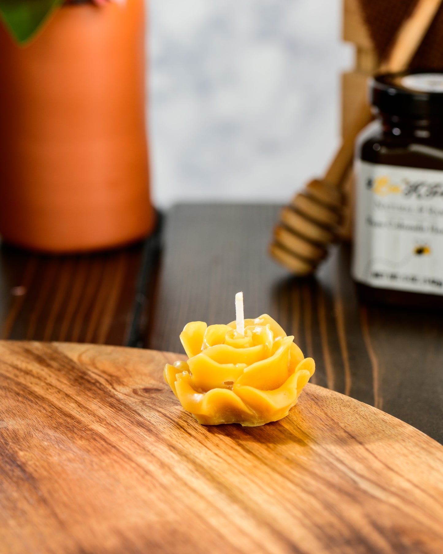 Flower Bloom Beeswax Candle