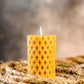 Diamond Lattice Pillar Beeswax Candle