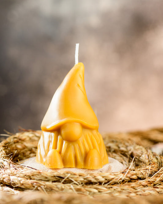 Gnome Beeswax Candle