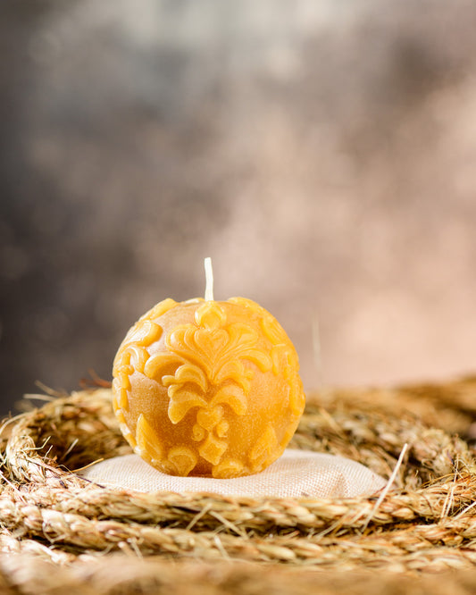 Fleur-de-lis Orb Beeswax Candle